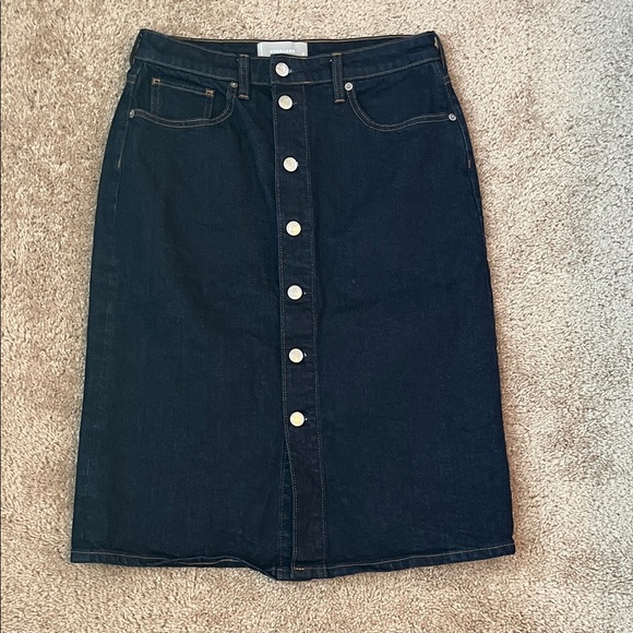 Everlane Denim Pencil Skirt - Picture 2 of 8